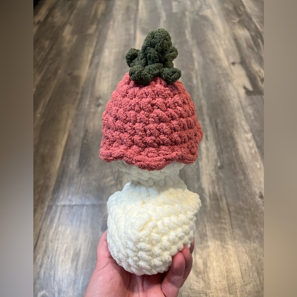 Tulip Hat Ducky Crochet Plushie Handcrafted in Soft Snuggle Yarn Spring Easter - Picture 4 of 4